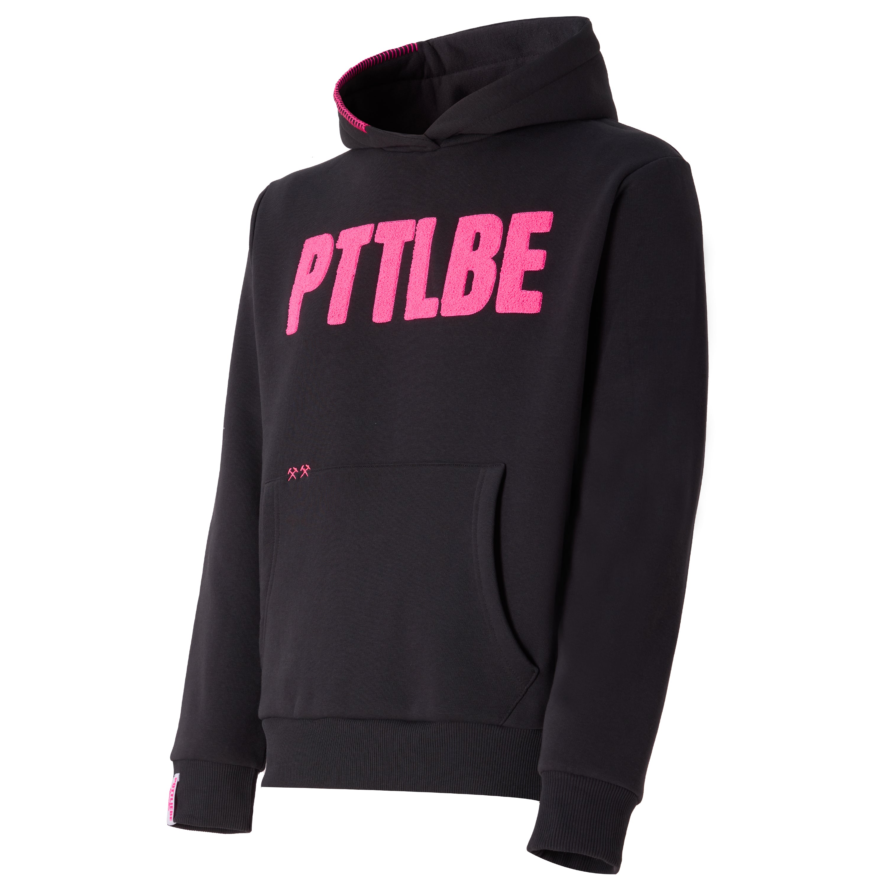 Hoodie "PTTLBE" Washedblack / Neon-Pink