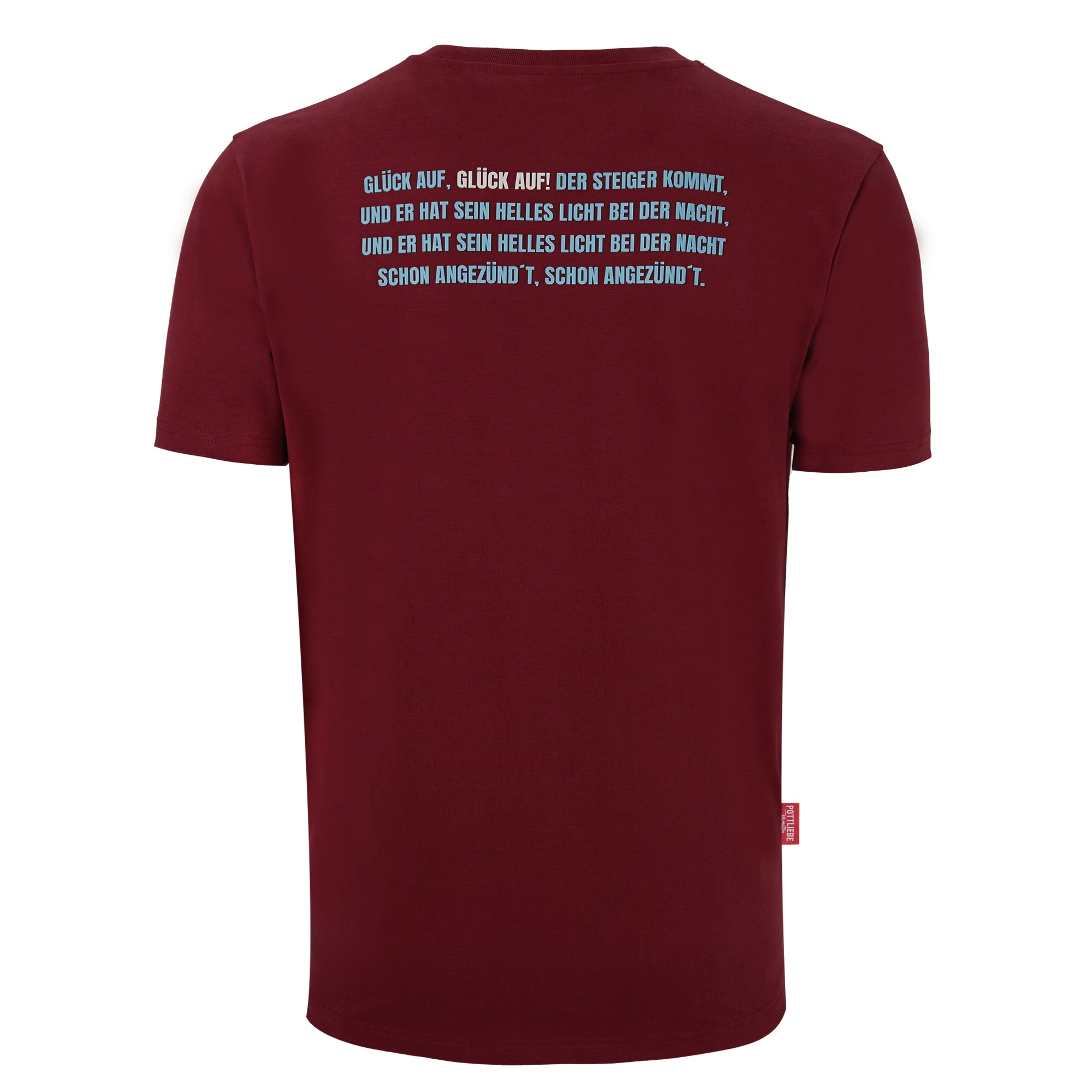 "GLÜCK AUF" Shirt Weinrot / Hellblau