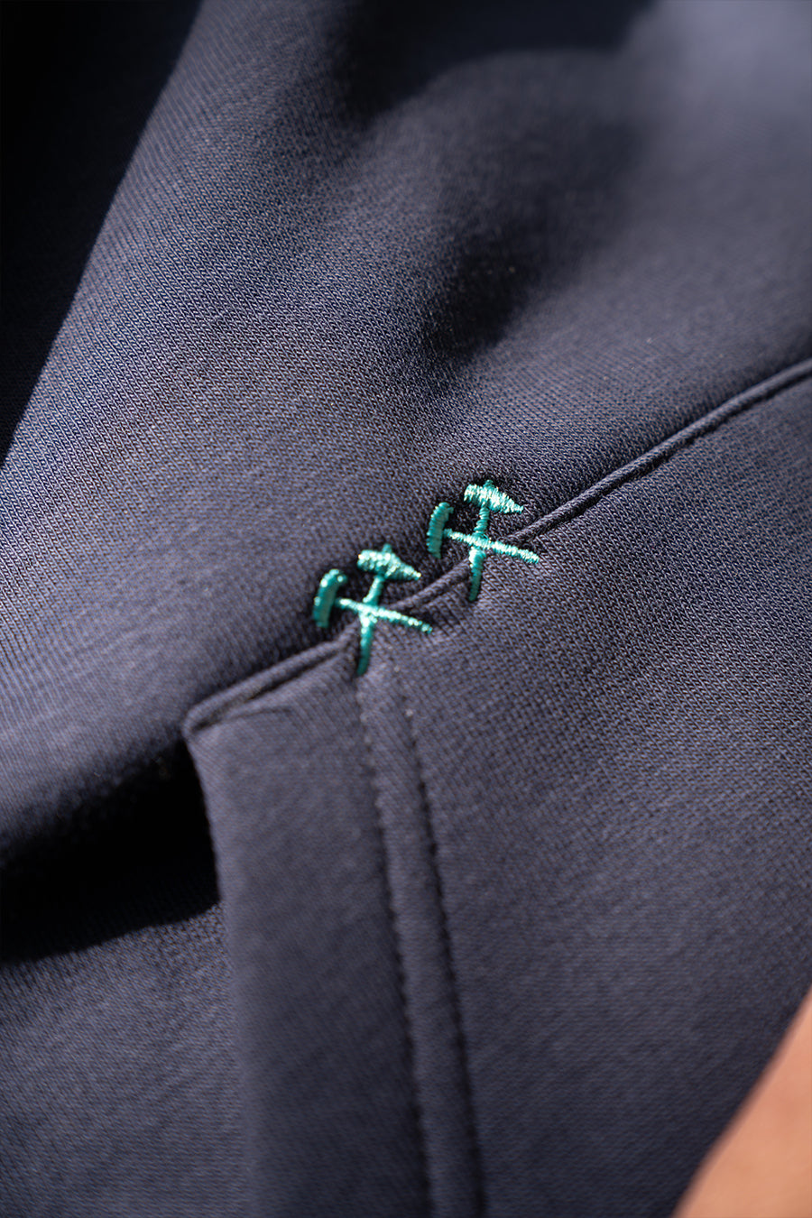 Hoodie "GLÜCK AUF" Navy / Türkis