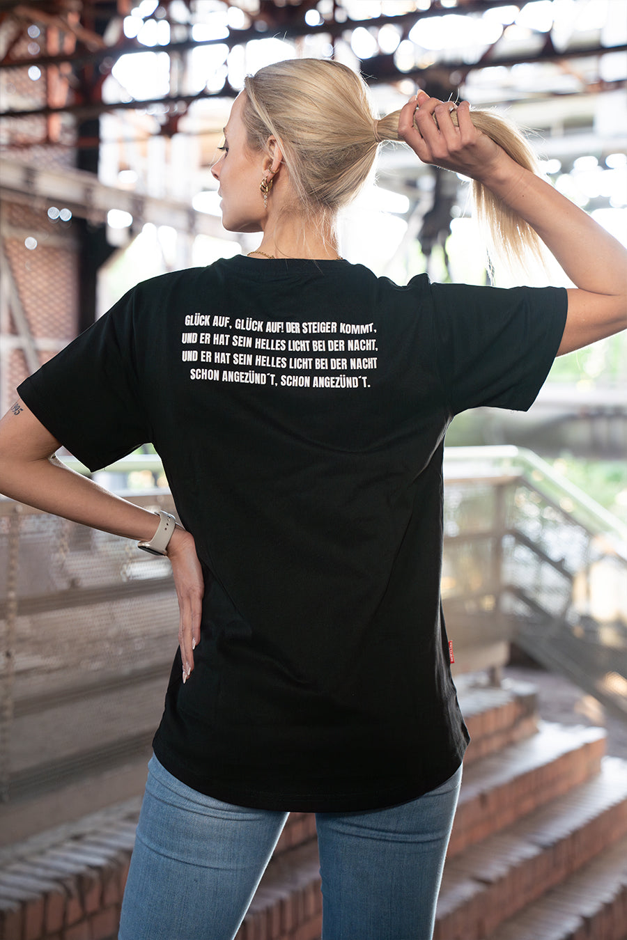 "GLÜCK AUF" Shirt black / white