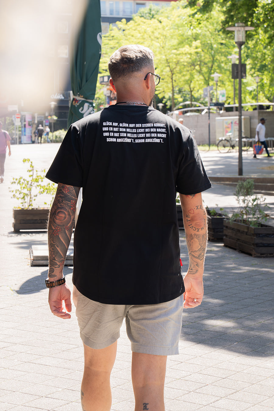 "GLÜCK AUF" Shirt black / white