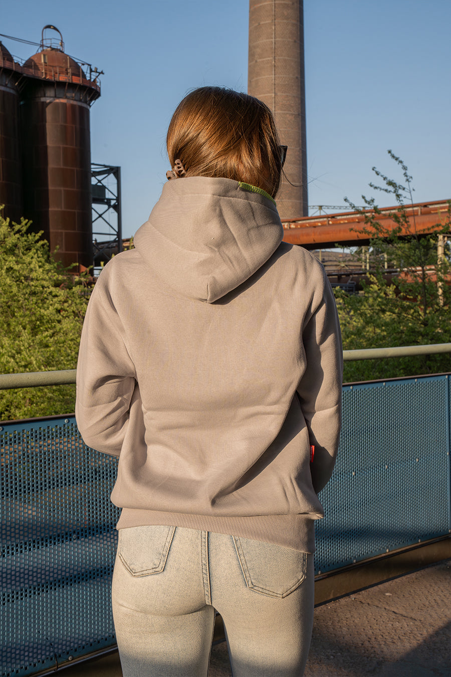 Hoodie "PTTLBE" Grey / Neon Yellow