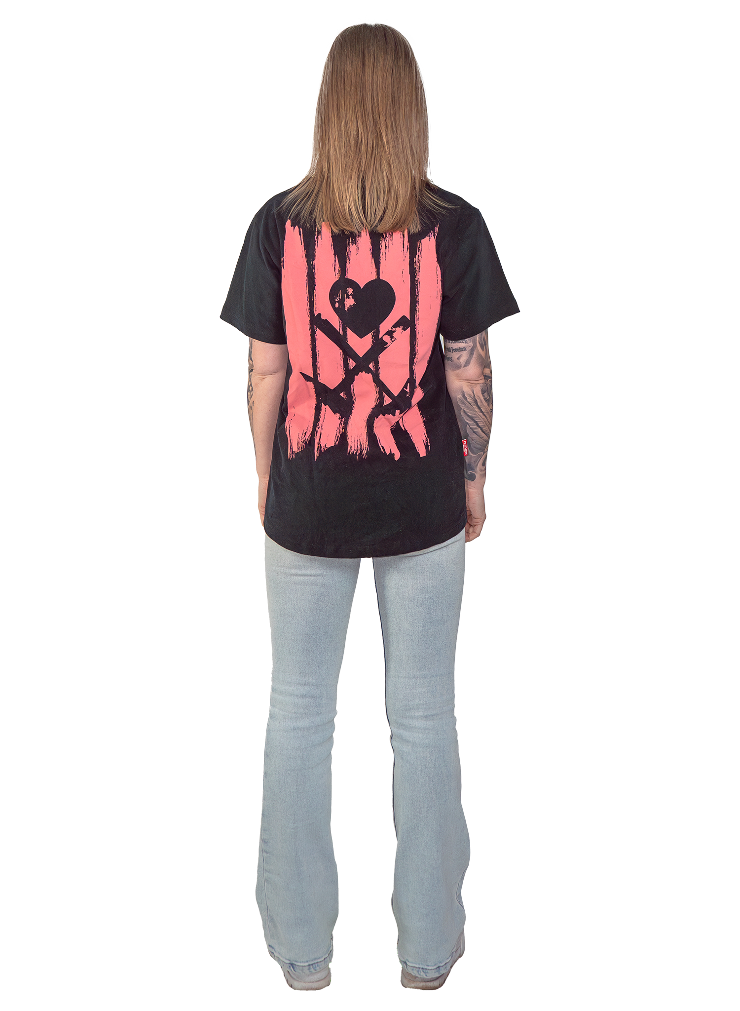 "STRIPES" Shirt black / coral