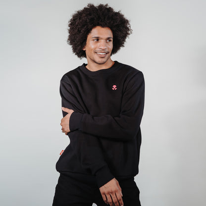 Crewneck "Herz" Schwarz / Pink