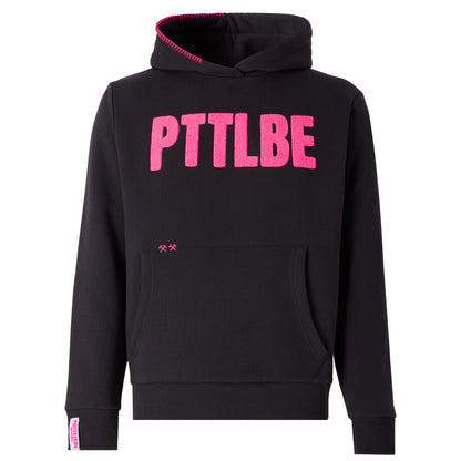 Hoodie "PTTLBE" Washedblack / Neon-Pink