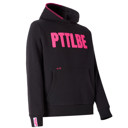 Hoodie "PTTLBE" Washedblack / Neon-Pink