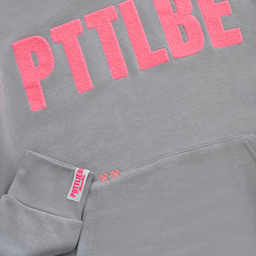 Hoodie "PTTLBE" Grau / Neon-Pink