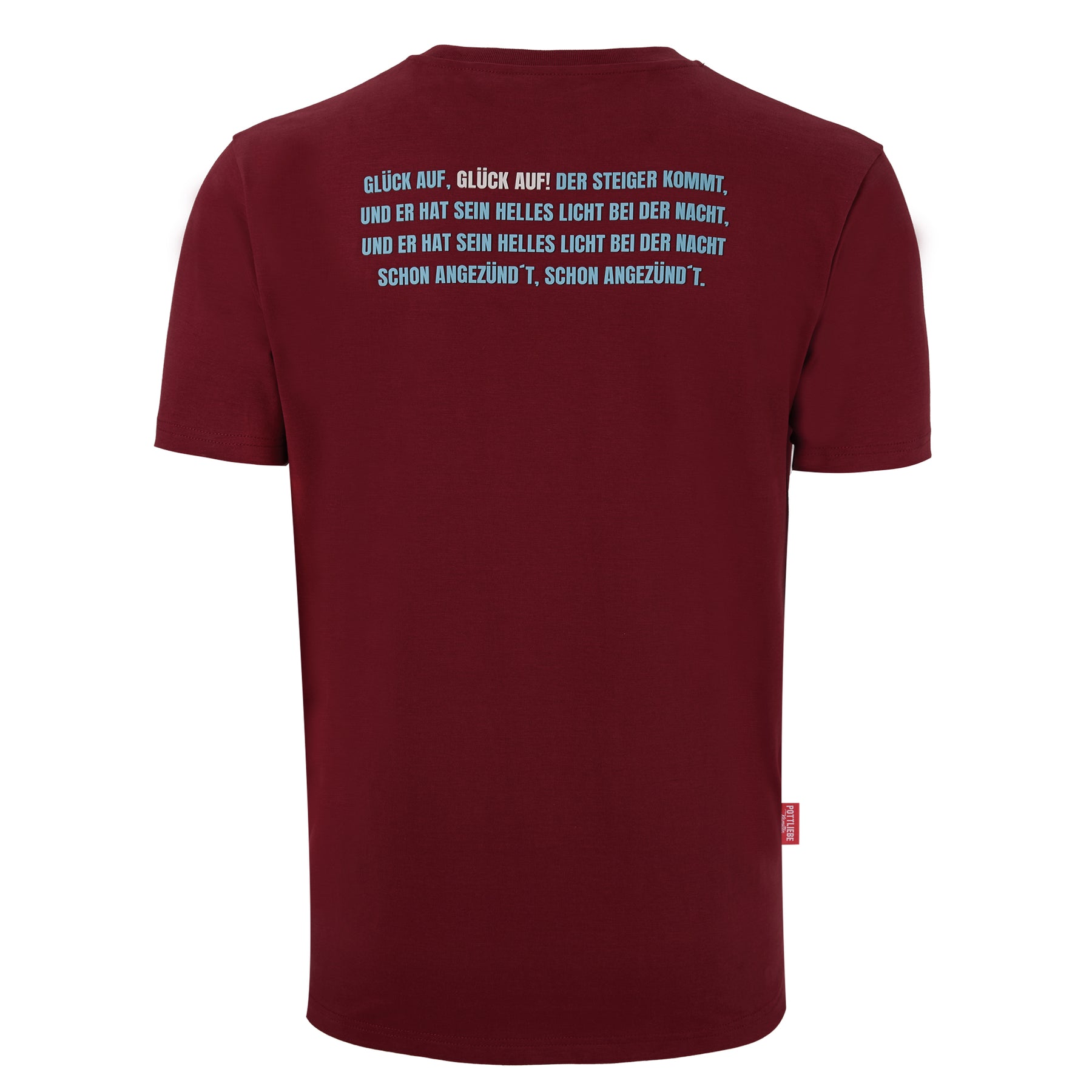 "GLÜCK AUF" Shirt Weinrot / Hellblau