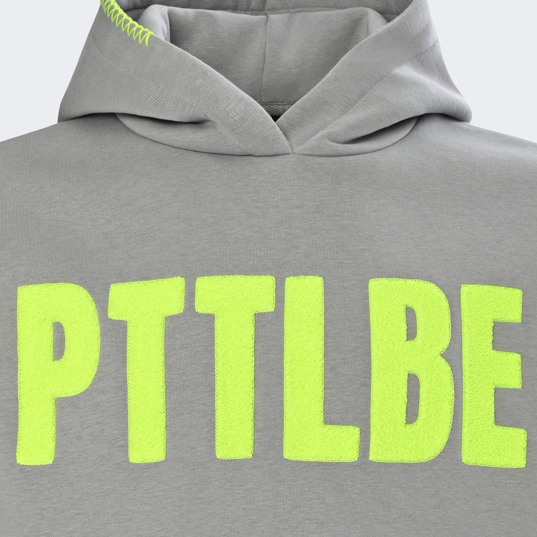 Hoodie "PTTLBE" Grey / Neon Yellow 