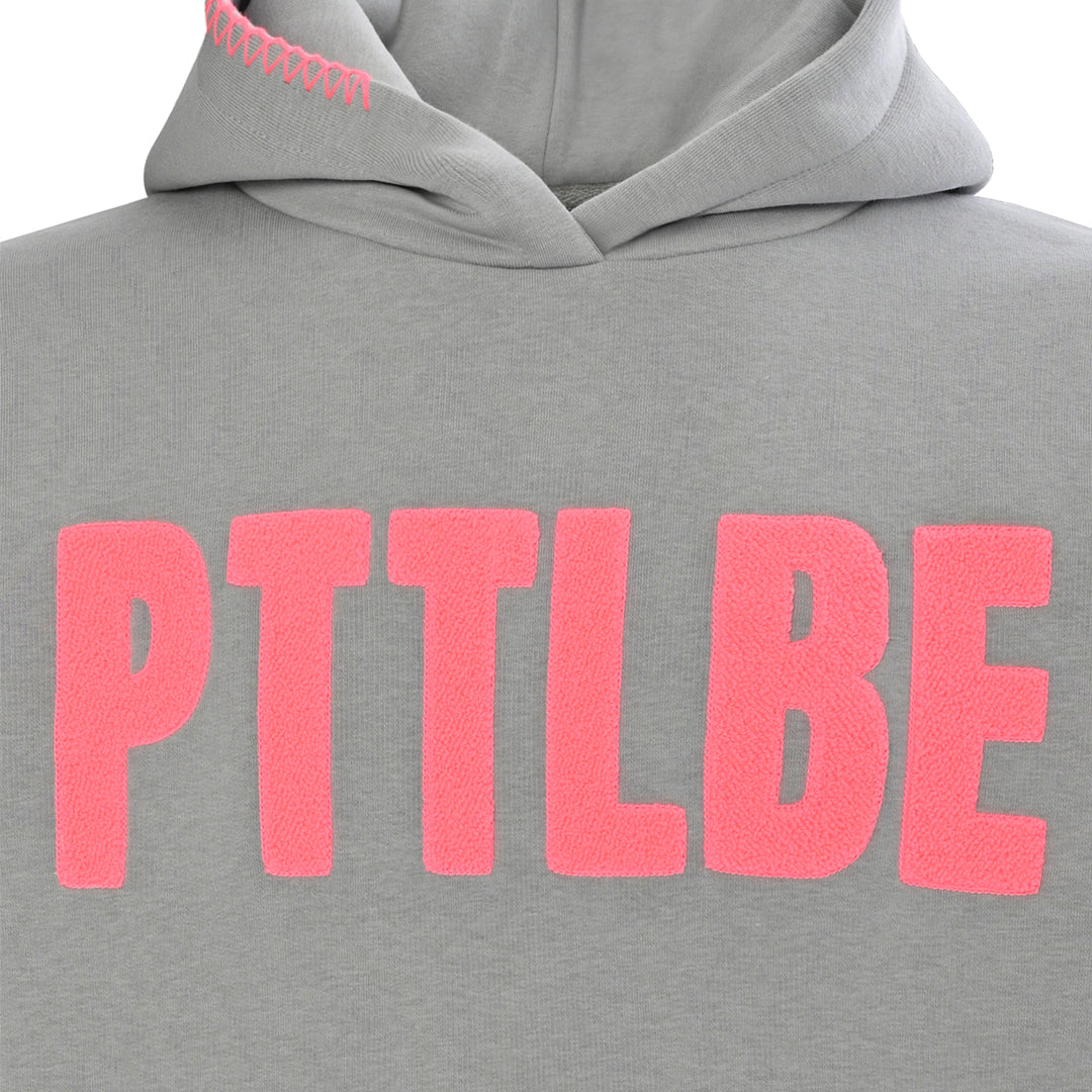 Hoodie "PTTLBE" Grau / Neon-Pink