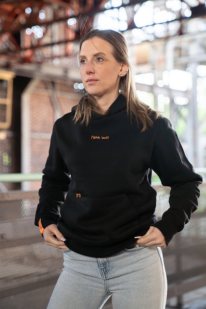 Hoodie "GLÜCK AUF" Schwarz / Orange