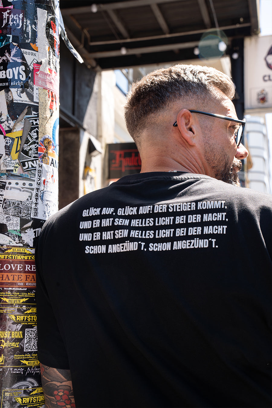 "GLÜCK AUF" Shirt black / white