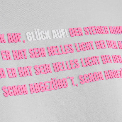 "GLÜCK AUF" Shirt grau / pink