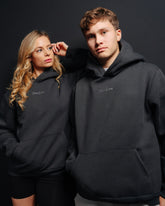 Washedblack Oversized Hoodie Rubber