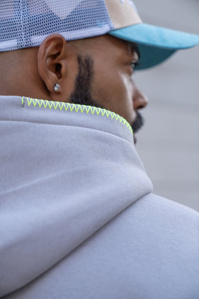 Hoodie "PTTLBE" Grey / Neon Yellow 