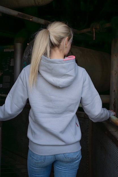 Hoodie "PTTLBE" Grau / Neon-Pink