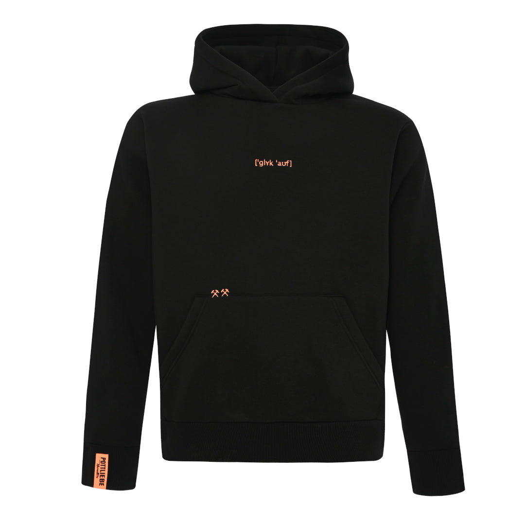 Sudadera con capucha "GKÜCK ON" negro / naranja 