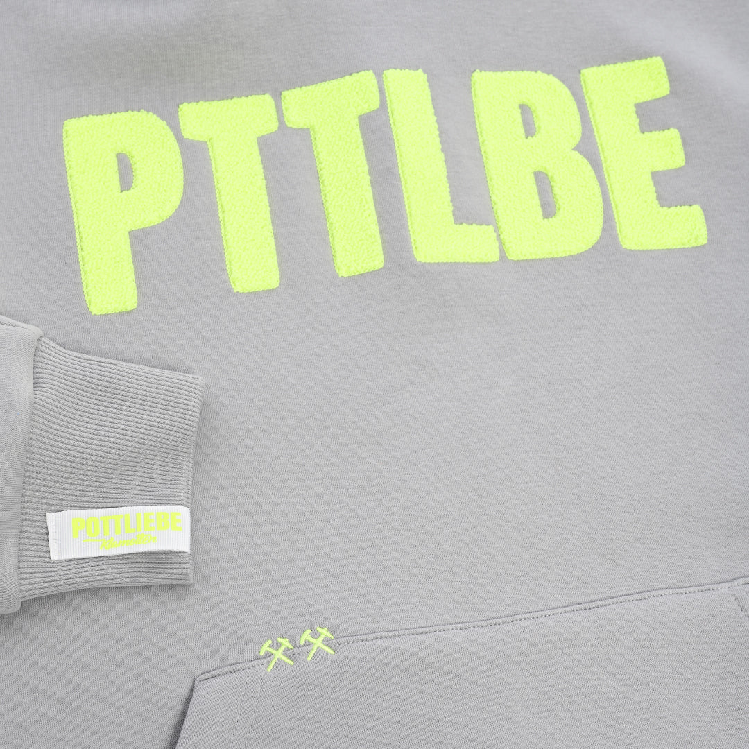 Sudadera con capucha "PTTLBE" Gris / Amarillo Neón 