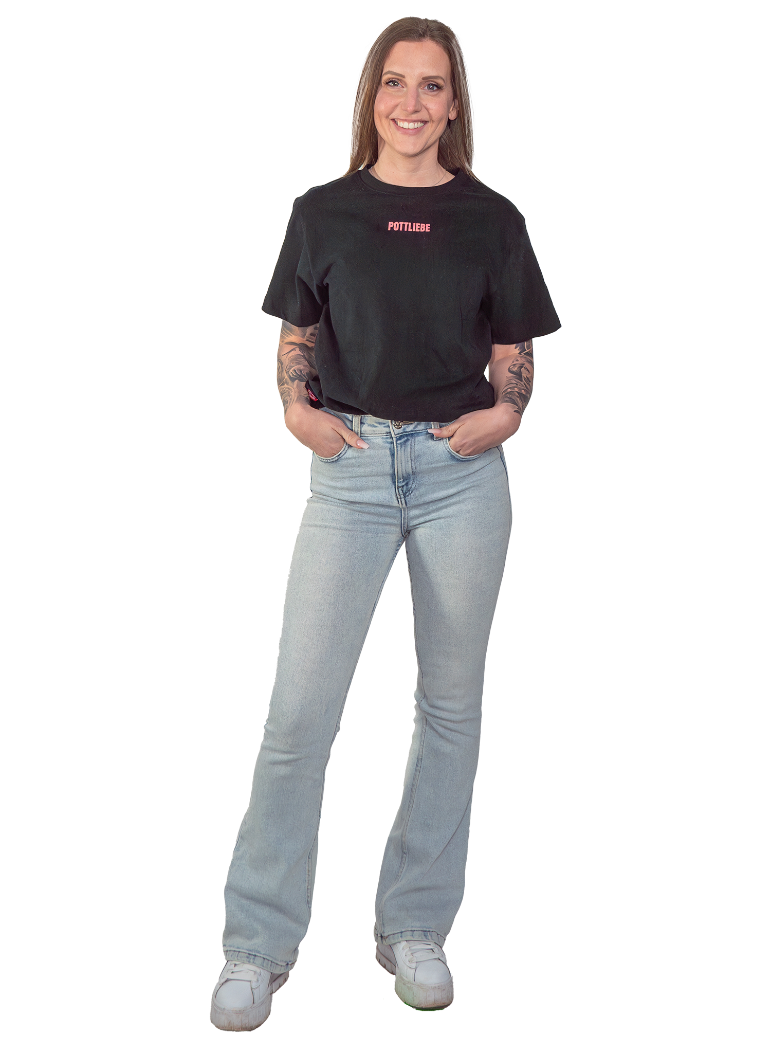 "STRIPES" Shirt black / coral