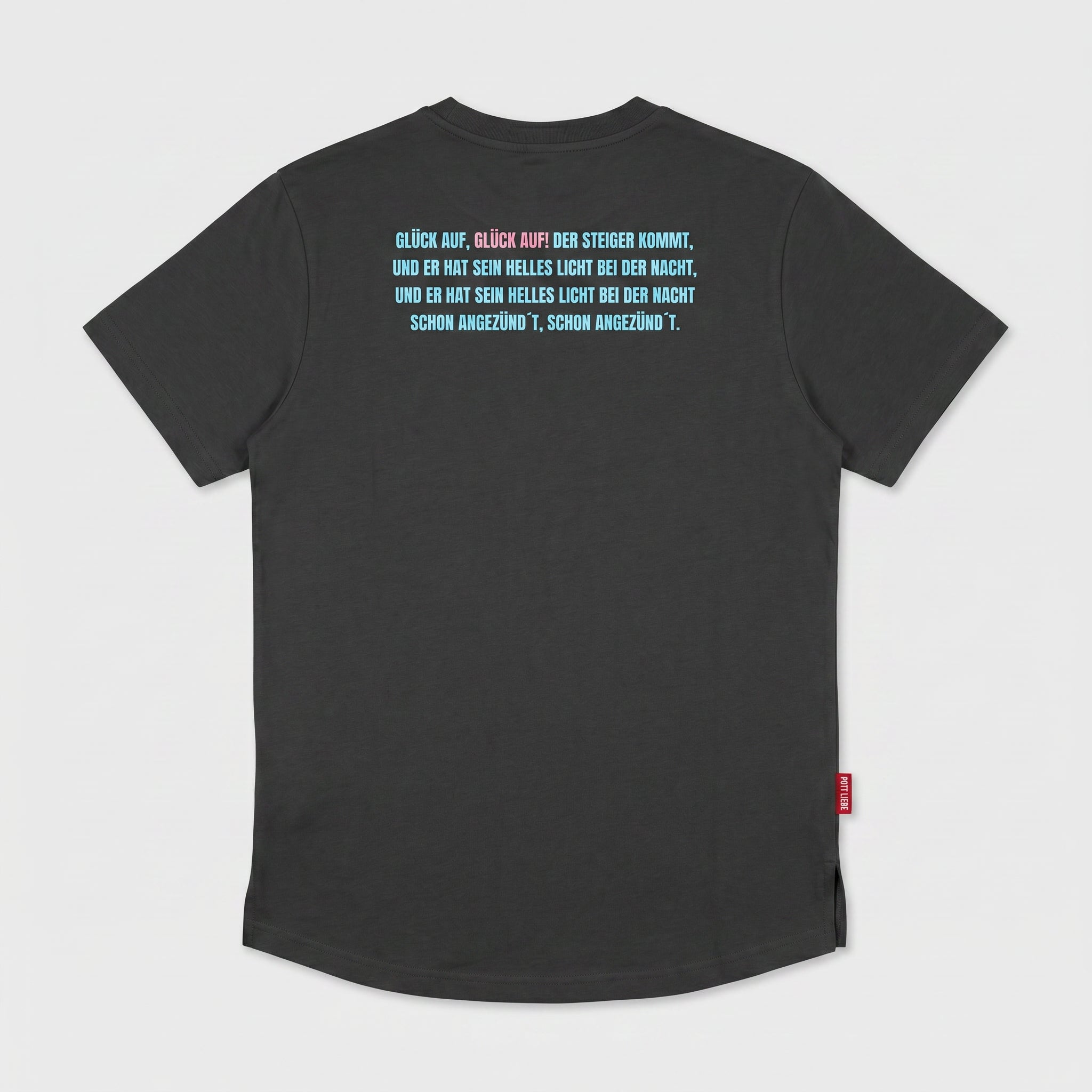 "GLÜCK AUF" Shirt washedblack / blau