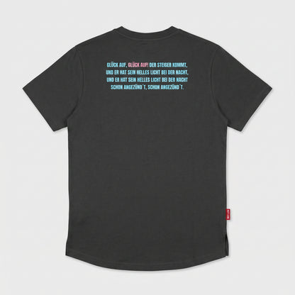"GLÜCK AUF" Shirt washedblack / blau