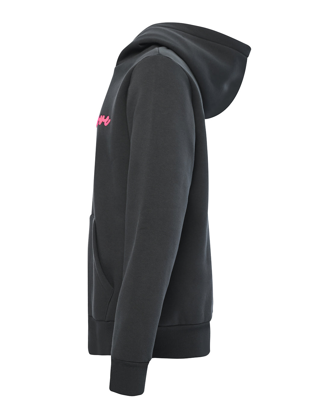 Sudadera con capucha negra lavada rosa!