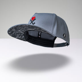 Charcoal &amp; Heart Snapback - Grey 