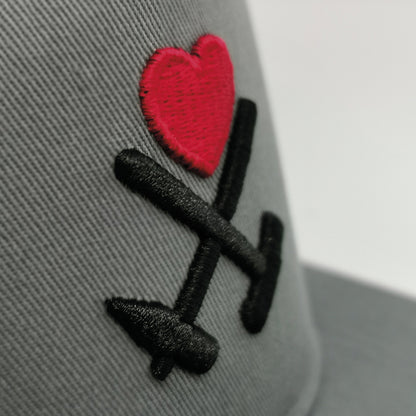 Gorra snapback color carbón y corazón - Gris 
