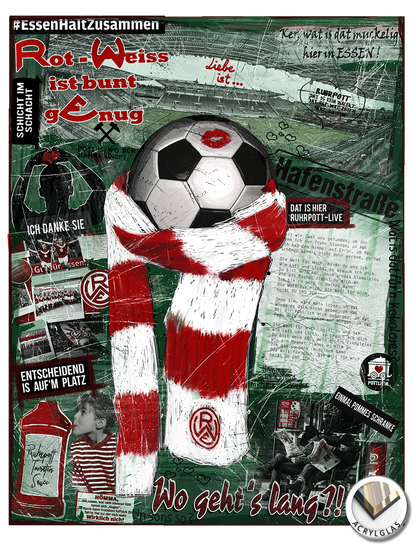 Pottliebe Rot-Weiss Essen - vidrio acrílico