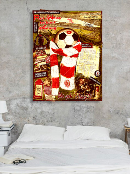 Pottliebe Rot-Weiss Essen vintage - Aluminium gebürstet