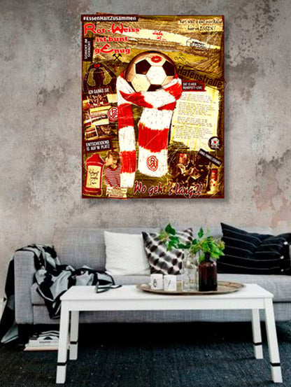 Pottliebe Rot-Weiss Essen vintage - Aluminium gebürstet