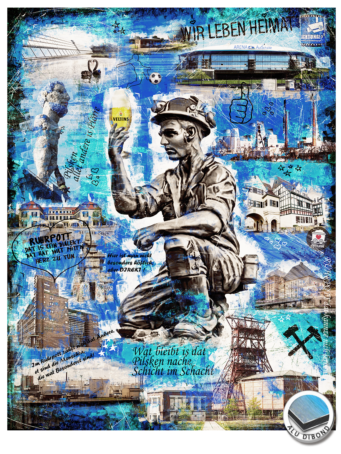 Dat Pilsken "Gelsenkirchen" - aluminio cepillado